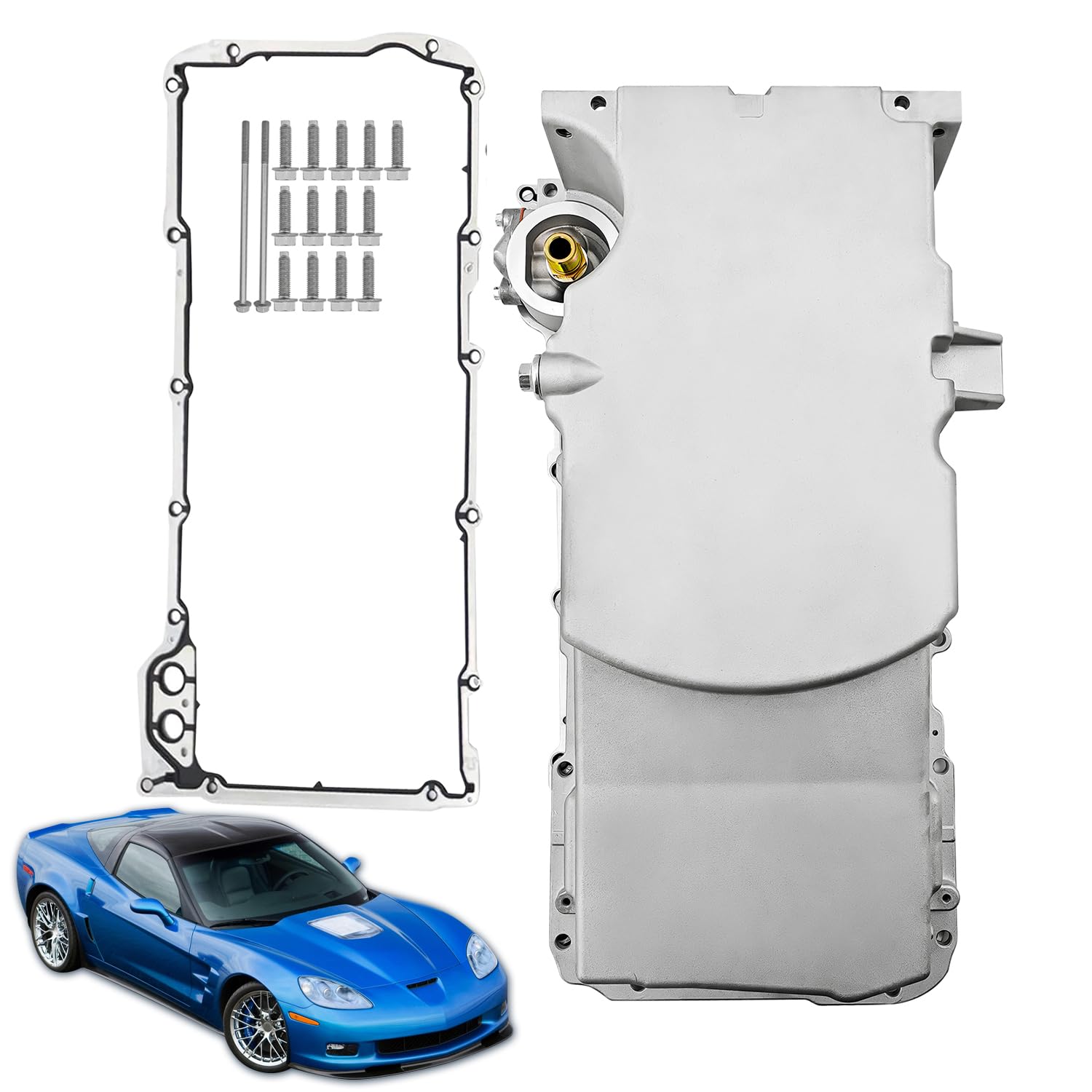 VANPERT 12624617 12581810 Engine Oil Pan with Gasket Replacement for Chevy Corvette Base Convertible Hatchback 2-Door 6.0L 6.2L 2005-2013 Replace 264-