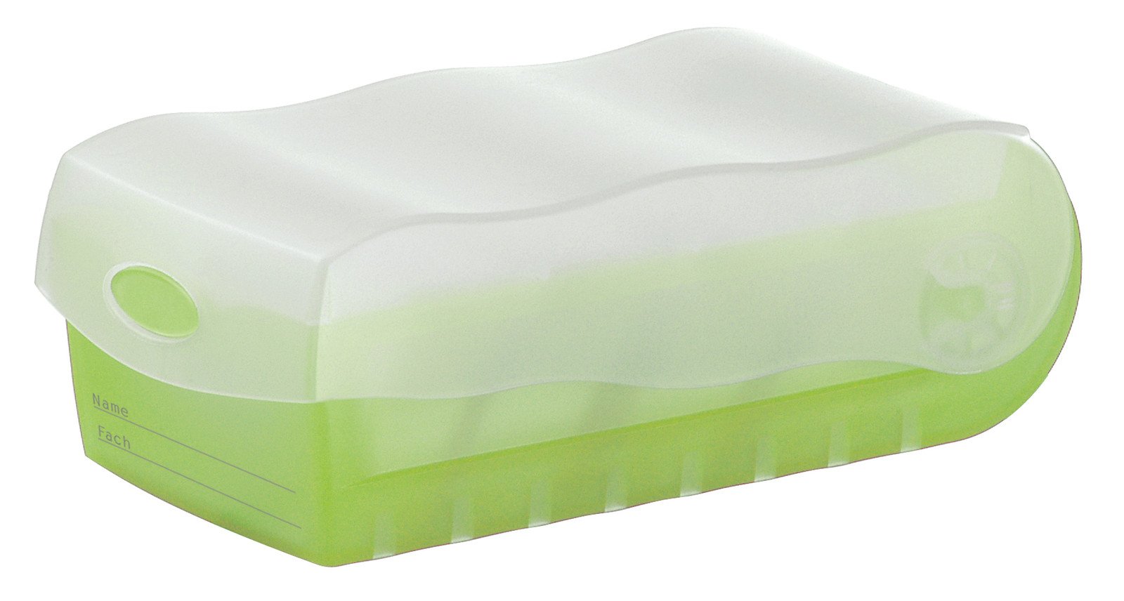HAN 997 Karteibox CROCO DIN A7 quer mit 5 Stützplatten und 100 Karten (transluzent-grün, 4 Boxen Spar-Set)