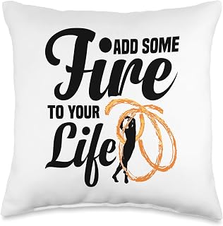 Poi Fire Spinner Fire Dancing Poi Balls Fire Spinning Throw Pillow