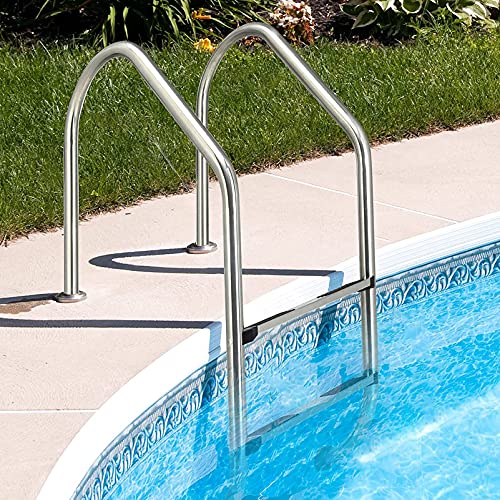 Escalera para piscina empotrada de acero inoxidable con 2 peldaños miniatura 2