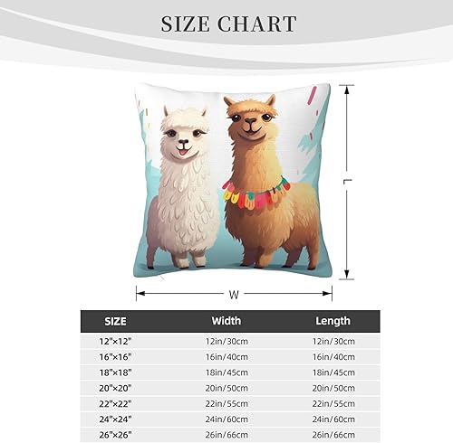 Miniatura 2 de Fundas de almohada decorativas de 12 x 12 pulgadas, fundas de almohada cuadradas para sofá, llama alpaca, fundas de almohada de doble cara, fundas