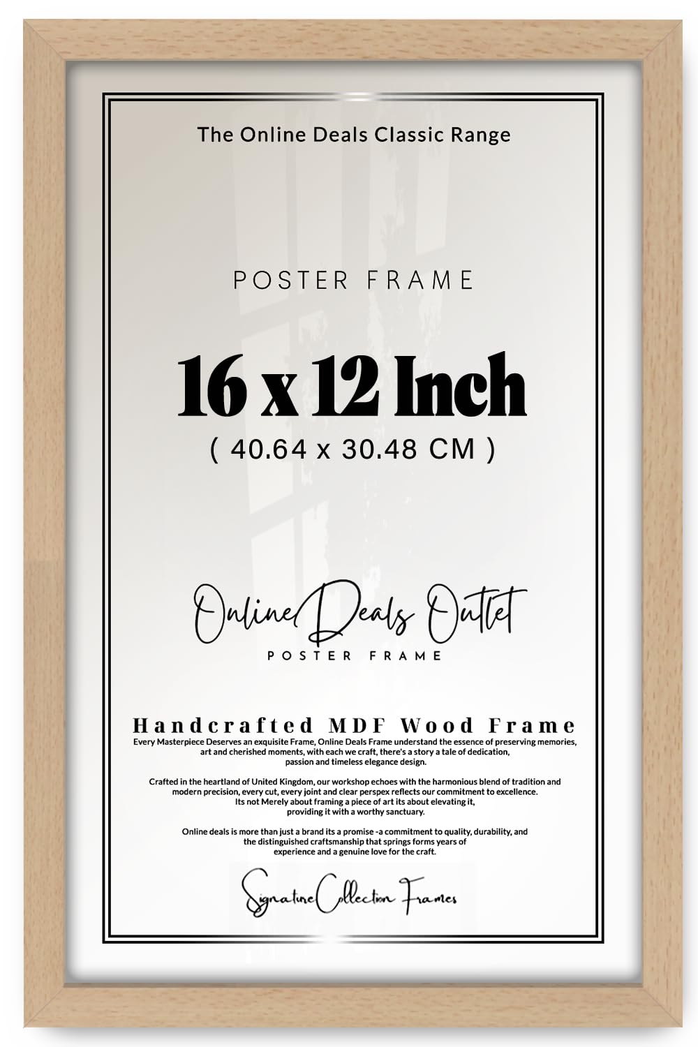 Online Deals | MDF Picture Frame (40.64 x 30.48 CM) 40.64 for Graduation Pictures, Inspirational Art & Map Prints, MDF Finish, Easy Wall Mounting [ Beech ] — image 1