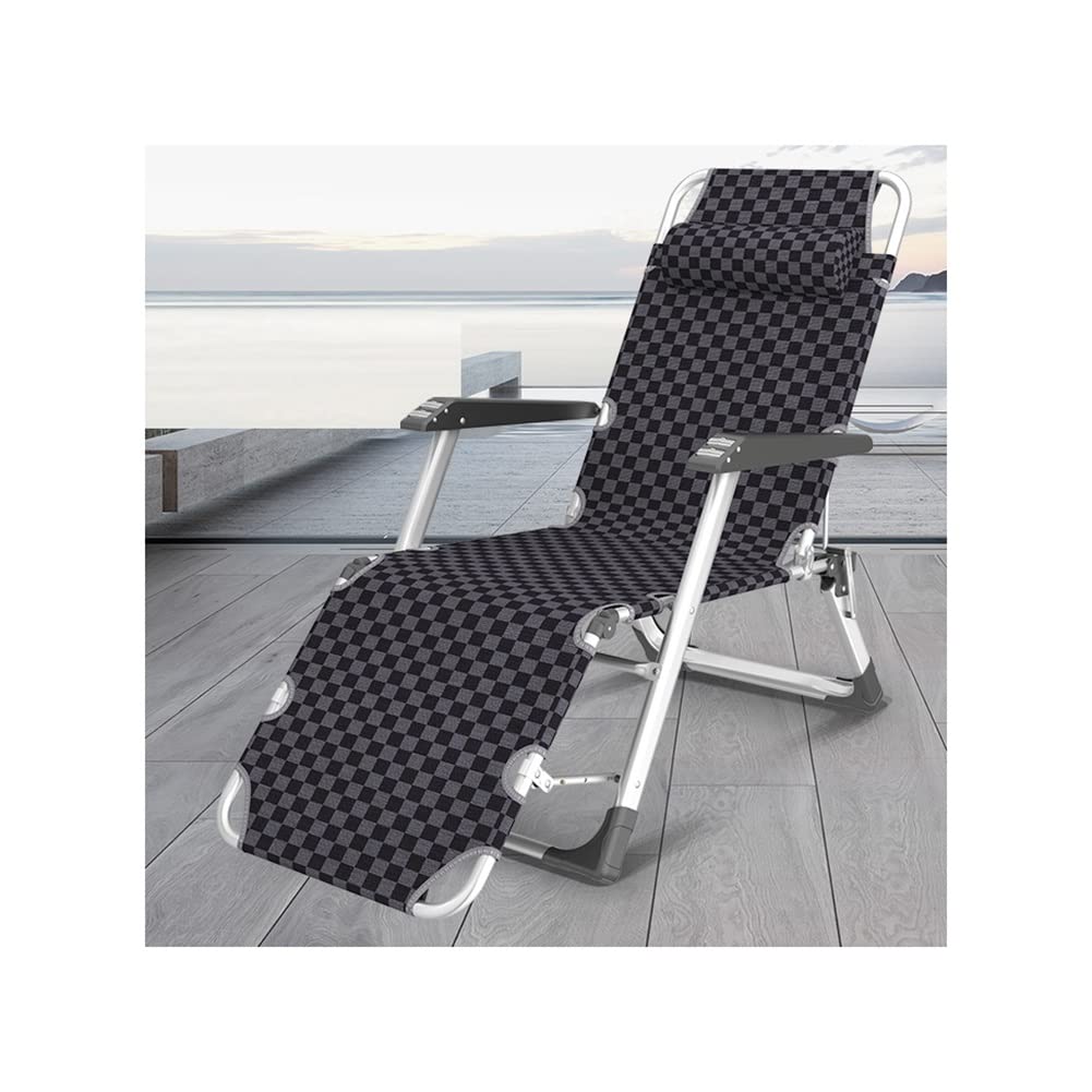 Fauteuil inclinable Zero Gravity - Fauteuil de patio pliable et réglable avec oreiller et accoudoirs massants, structure en acier et tissu Oxford - Idéal pour le jardin, la piscine, la plage