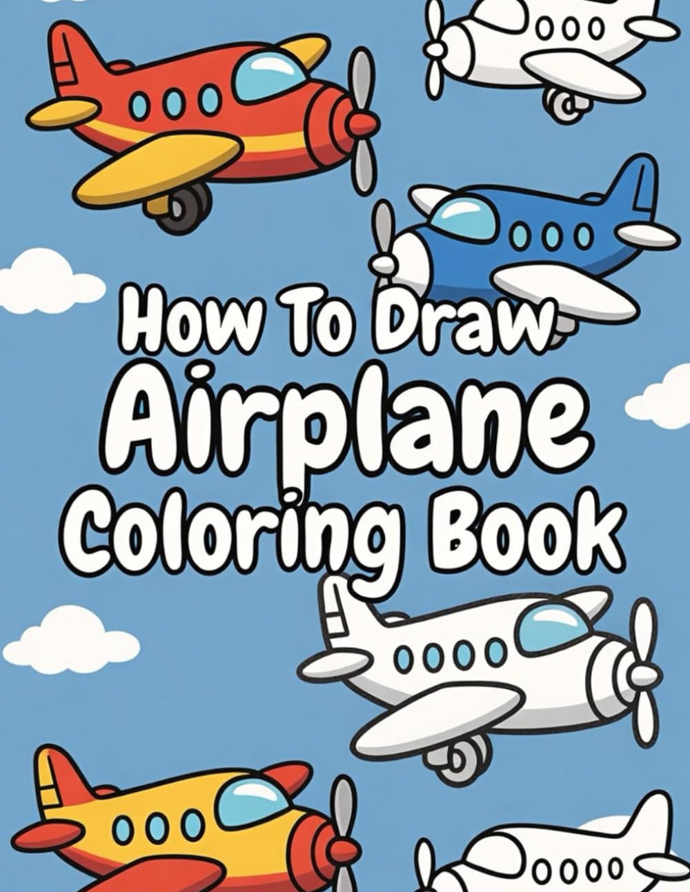 How To Draw Airplane Coloring Book: Step-by-Step Drawing and Coloring Fun for Kids, Beginners, and Aviation Lovers (How To Draw Coloring Book)