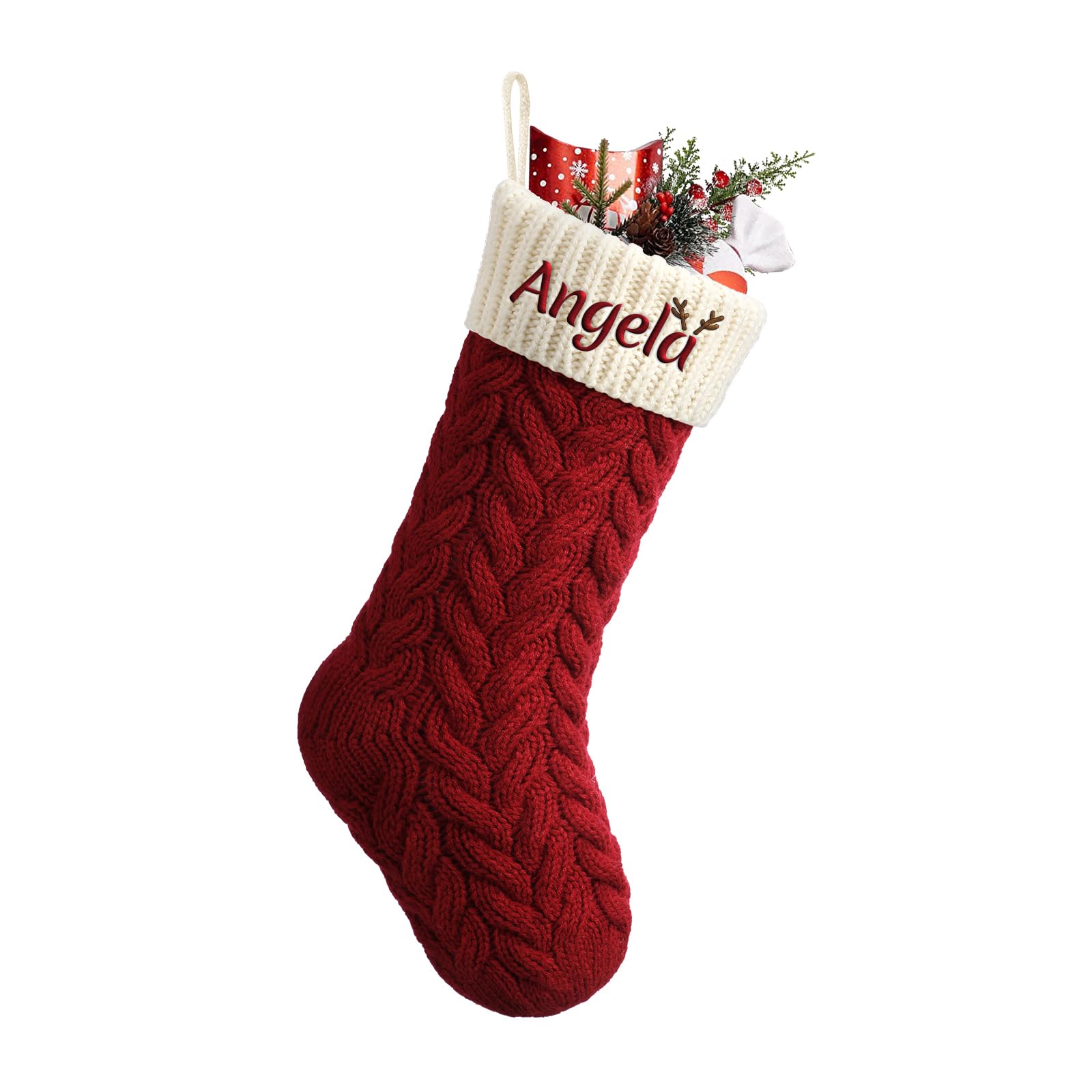 Personalised Christmas Stockings 18” Large, Red (Body) / Ivory (Mouth) — image 1