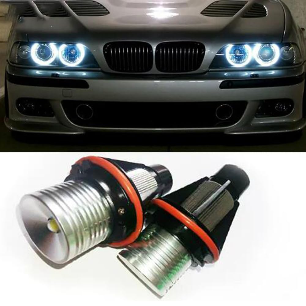 2 Pezzi LED Angel Eyes Halo Marker Lampadina 10W Per BMW E39 E53 E60 E61 E63 E64 E65 E66 E83 E87 X3 X5-White