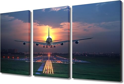 Miniatura 61 de Lienzo decorativo para pared, 3 piezas, póster de nariz de avión, arte de hélice gris, decoración del hogar, lienzo inspirador, decoración de pared