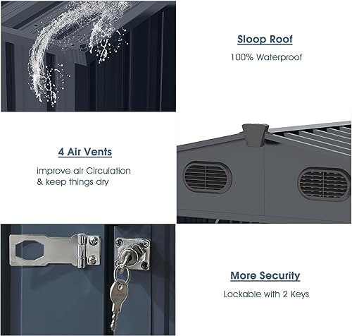 Miniatura 4 de Jaxenor Cobertizo de almacenamiento al aire libre de 20 x 13 pies, cobertizos y espacio de almacenamiento al aire libre  Cobertizo de jardín de