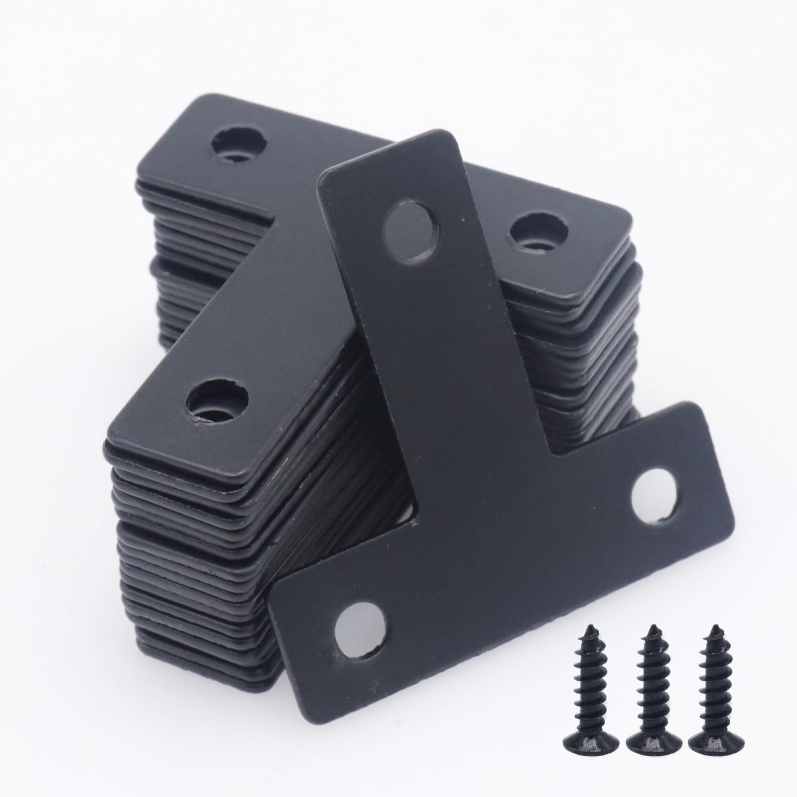 20-Pack Steel T-Shape Mending Plate Corner Brace 1.57 Inch for Wood