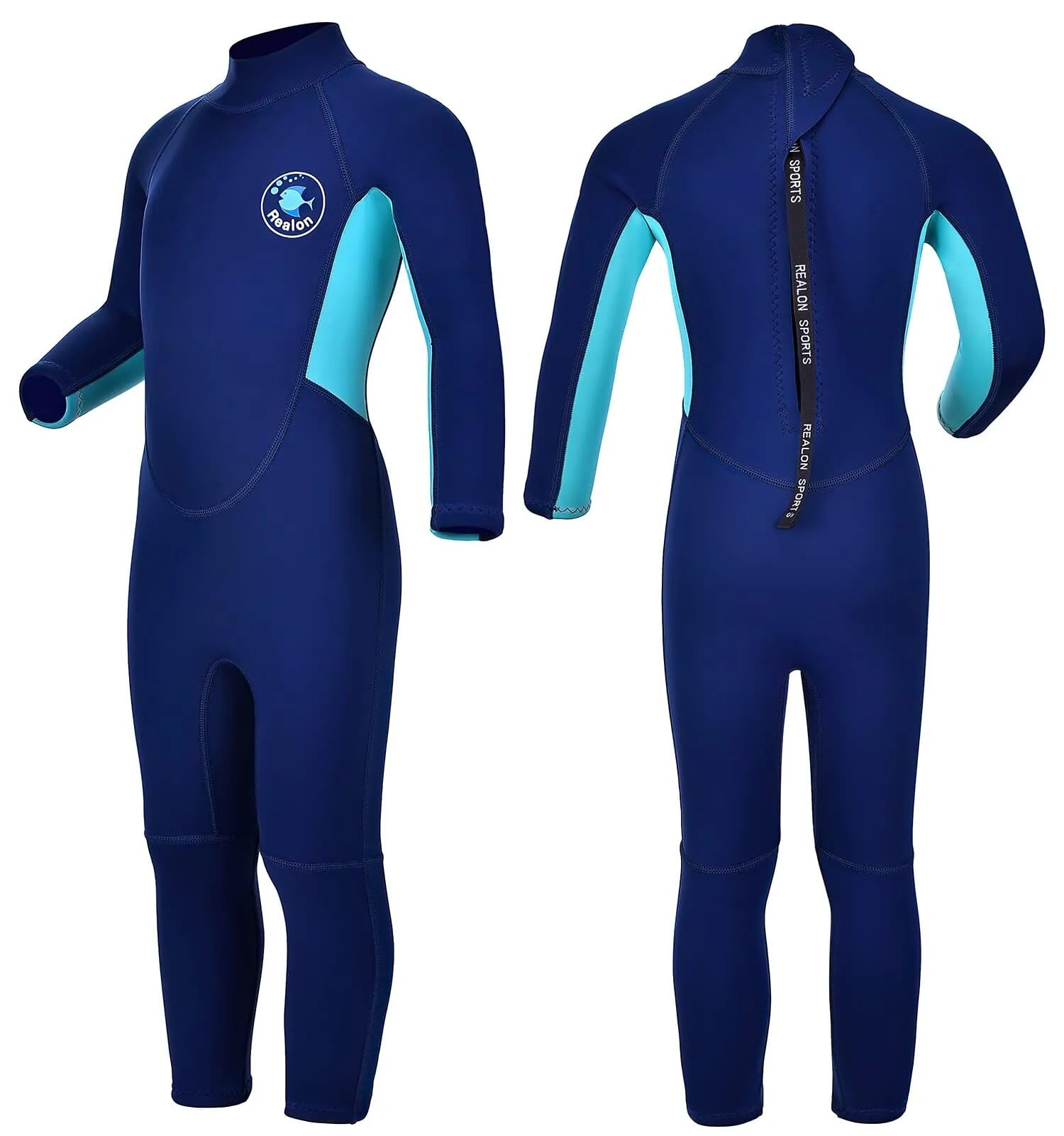 REALON Kids Wetsuit for Girls Boys Toddler and Youth 3mm Neoprene Child Full Wet Suits Warm in Cold Water Thermal Swimsuit Back Zip for Swimming