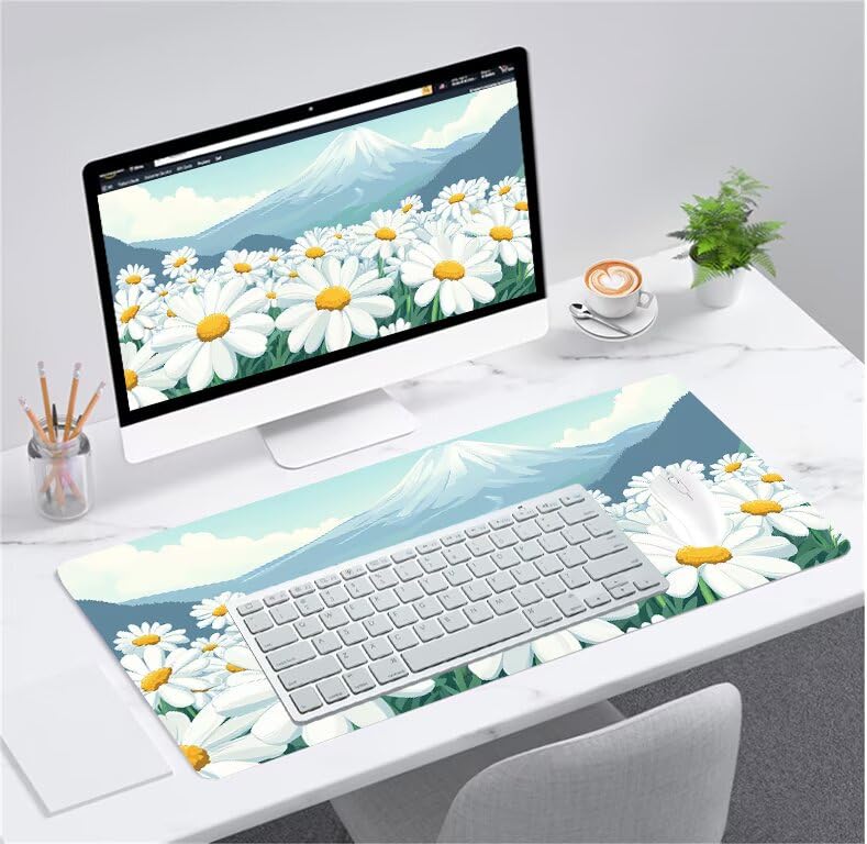 Tapis souris XXL imperméable et lavable base caoutchouc Fleur G1-615 - 2
