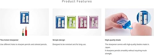 Miniatura 6 de TOMBOW Ippo - Sacapuntas de 2 cuchillas, colores surtidos, 1 paquete