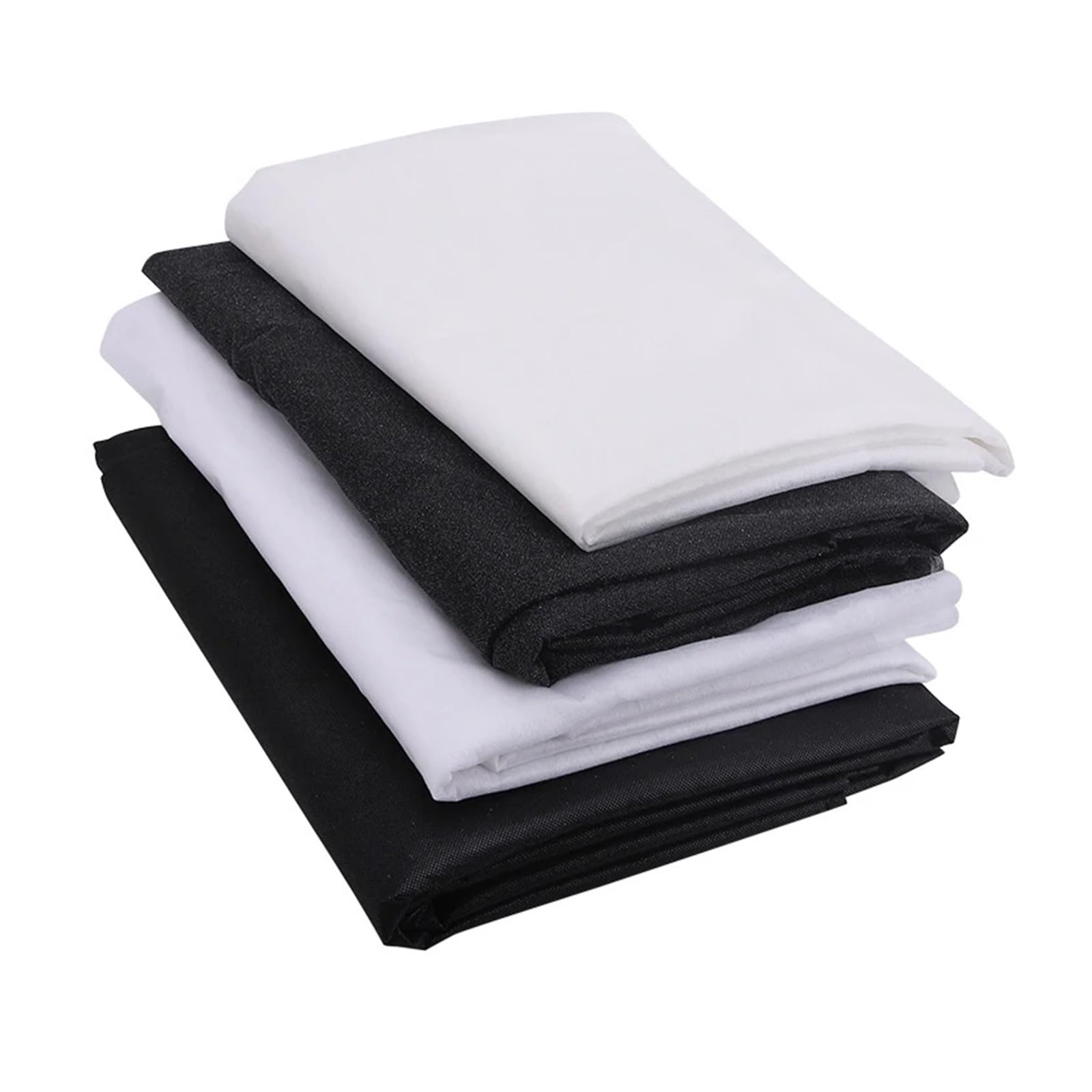 Bügelvlies Stoff Schwarz-weißer einseitiger Einlagestoff for Aufbügeln, weiches Chiffon-Futter, DIY-Kleidung, Nähzubehör(1.5 X 5M)
