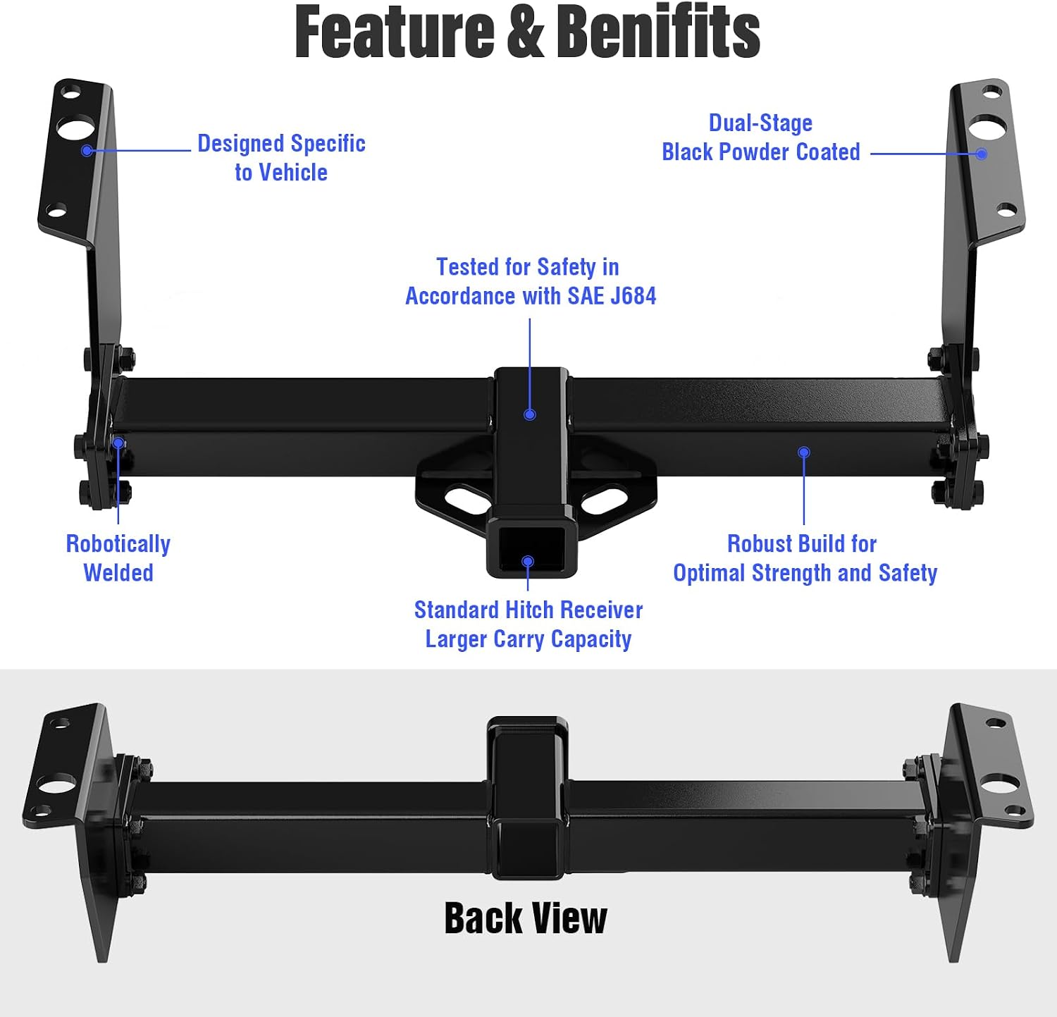 Assembly Class 3 Trailer Hitch 2 Inches Receiver Tube Towing Hitch Compatible with 1983-2011 Ford Ranger 1994-2009 Mazda B3000 B4000 B2300