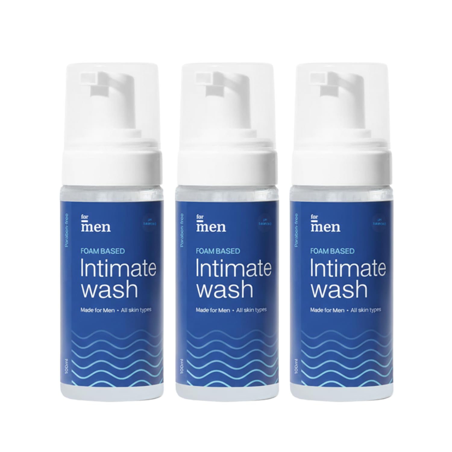 Intimate Wash for Men | pH Balanced Foam Based | Intimate Hygiene Wash | Anti Bacterial, Anti Fungal Sulphate & Paraben Free | with Aloe Vera and Tea Tree Oil (Pack of 3)