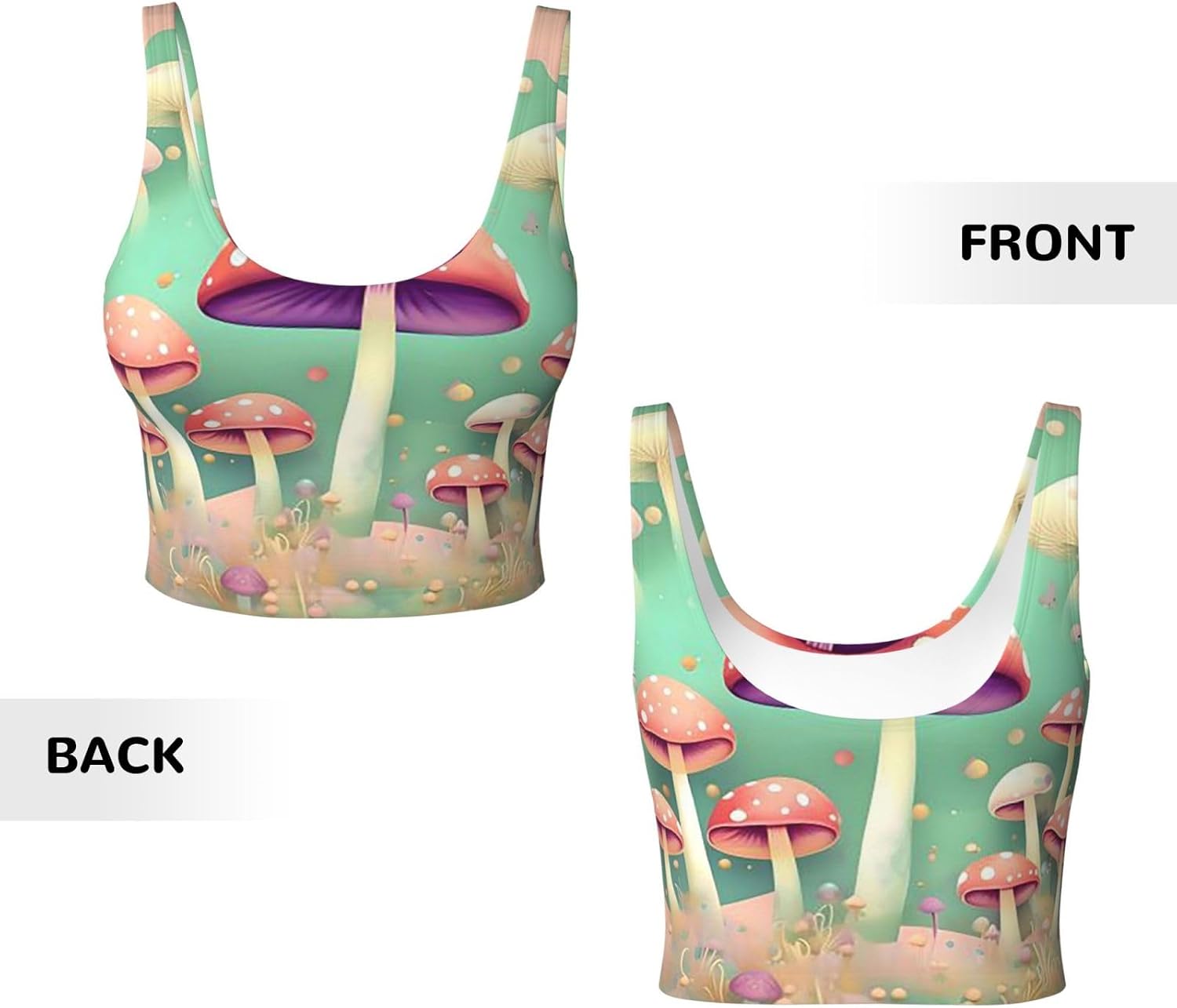 Fantasy Mushroom Women's Sports Bras - High Support Workout Tops for Women