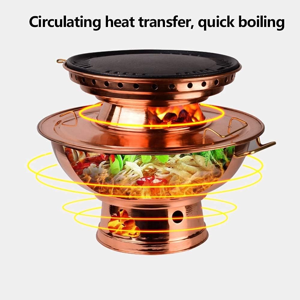 Chinese Style Hot Pot,Beijing Copper,Pure, Tranditional Hotpot, Mongolian, Old，Charcoal hotpot(36cm)