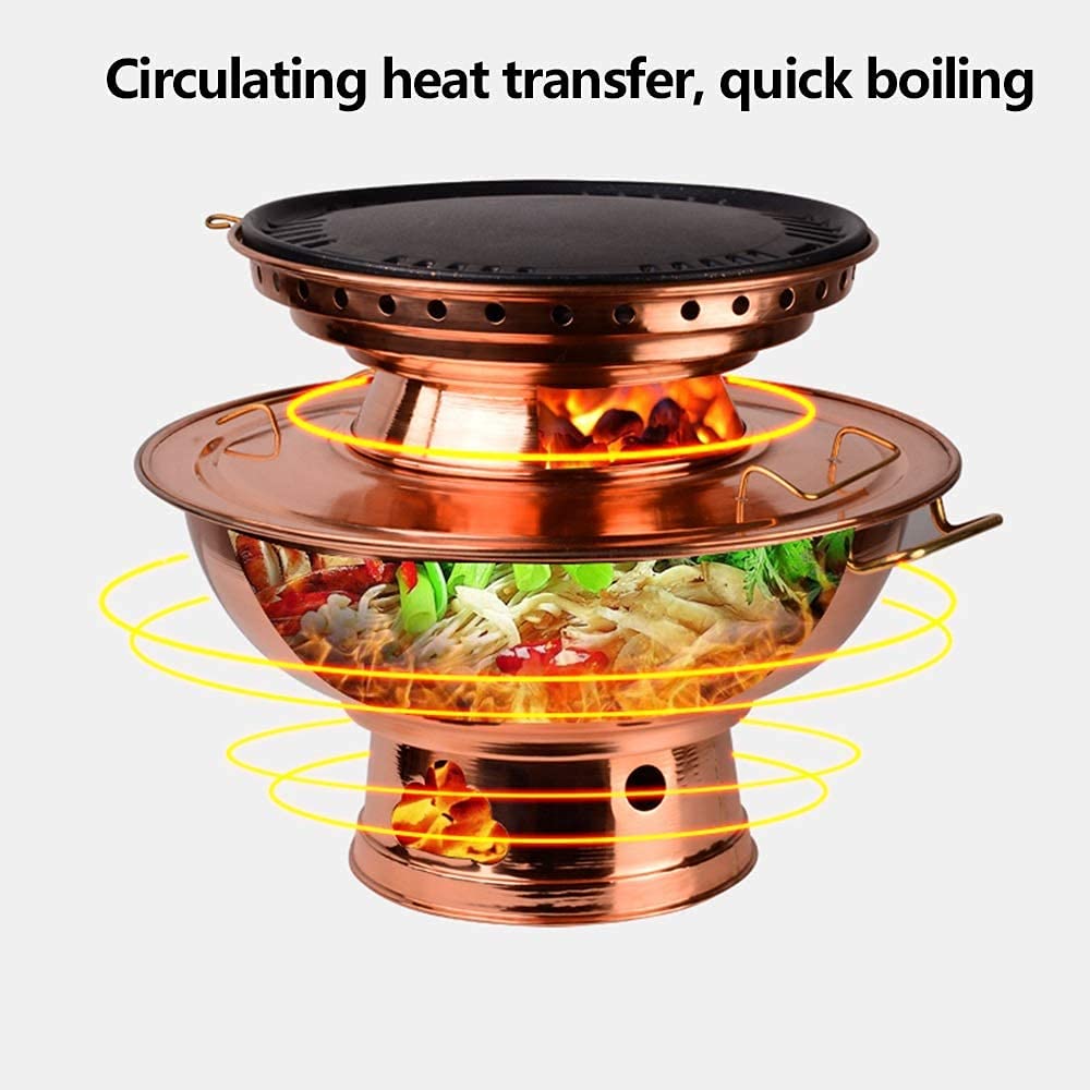 Kupfer-Hotpot, Reines Kupfer aus altem Peking, verdickt(34cm)