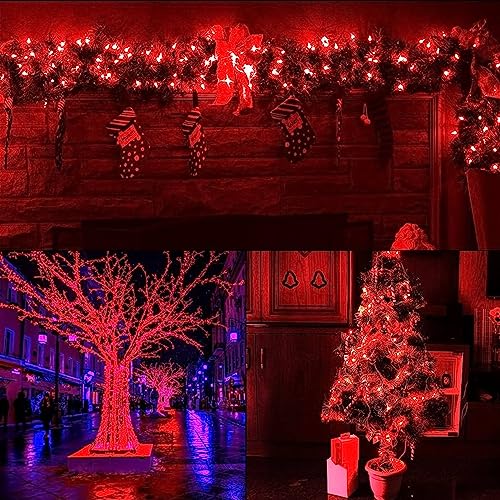 Image of One94Store 36 Ft Red LED Pixel String Lights | 360 Decorative Copper Wire Fairy Lights for Diwali, Christmas, Wedding, Party & Home Decor | Bright Serial LED Lighting | Pack of 2