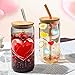4pcs Red Heart Valentine's Day UV DTF Cup Wraps Transfer Waterproof Sticker for Glass Cups Furniture Craft DIY Crafts，Rub on Transfer Stickers for DIY Water Bottle Laptop Decal Wood Car