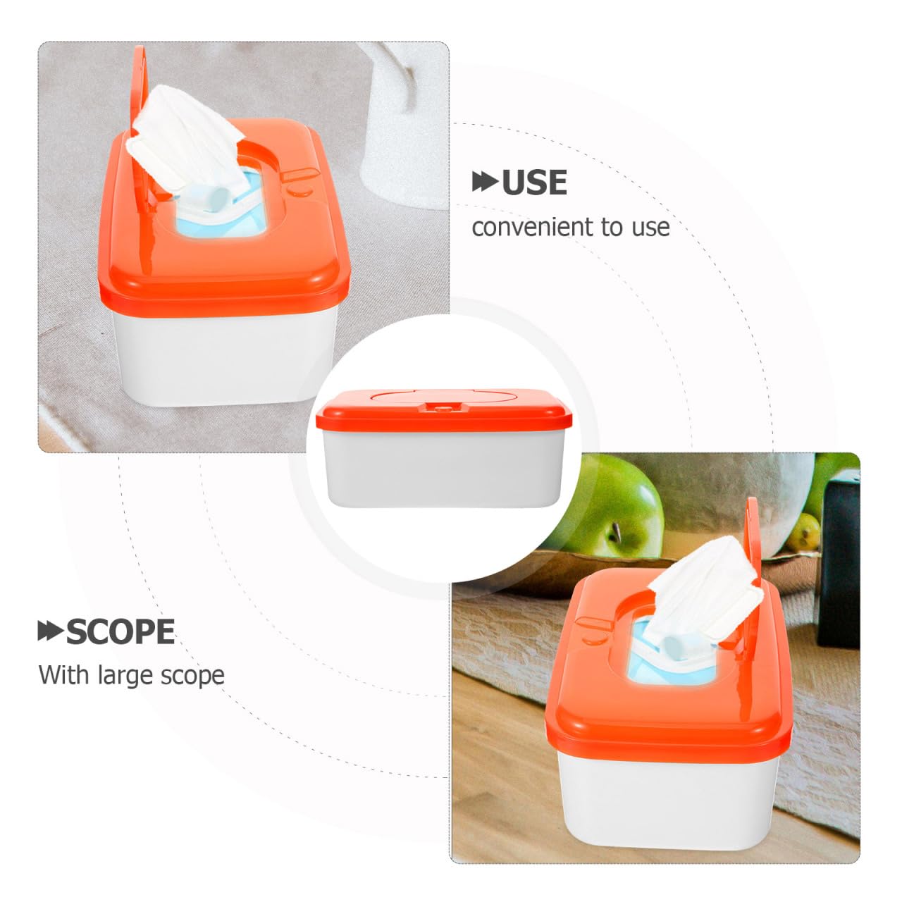 Ipetboom Baby Wipes Dispenser Plastic Box with Lid Refillable Wipe Holder Lightweight Portable Tissue Container for Diaper Changing 8.26X5.11X3.38 Inch