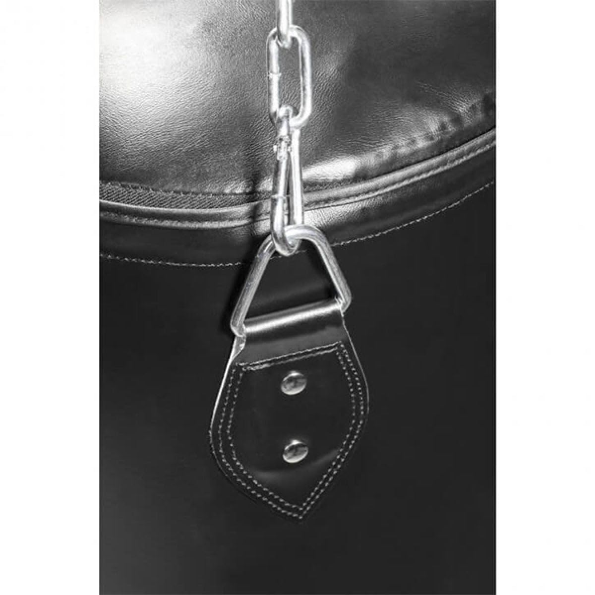 GORILLA SPORTS® Saco de boxeo – 27 kg/37 kg, relleno, colgante, con cadena de acero resistente de cuatro puntos y 4 mosquetones, piel sintética, color negro – sacos de punching, saco de arena, bolsa