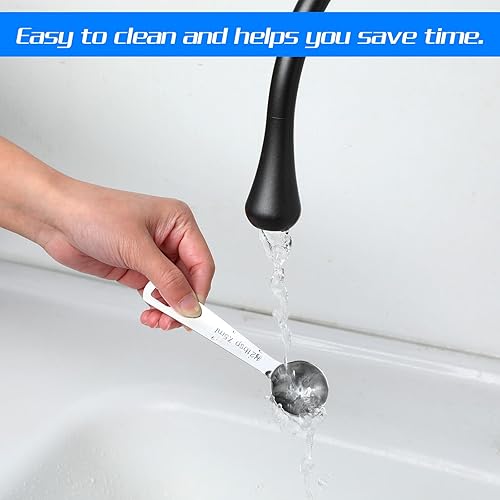 Miniatura 6 de 3 Pack 7.5ml Measuring Spoons, Stainless Steel Tablespoon with Long Handle Metal Teaspoon for Pet Food, Grains, Protein, Dry Goods, Coffee Beans Tea