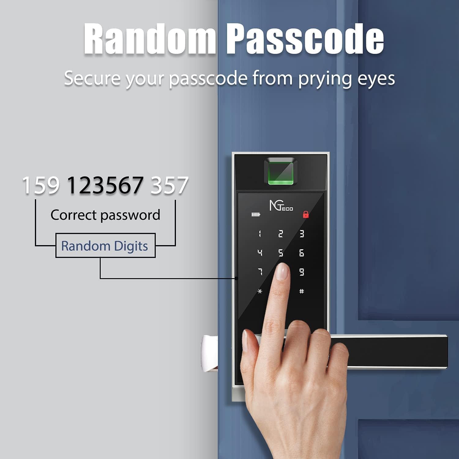 Flаѕh Dеаlѕ - 60% оƒƒ Fingerprint Smart Security Lock Touch: NGTeco Keyless Entry Door Lock with Touchscreen, Bluetooth Keypad Lock for Front Door, Digital Electronic Code Deadbolt with APP, Reversible Handle