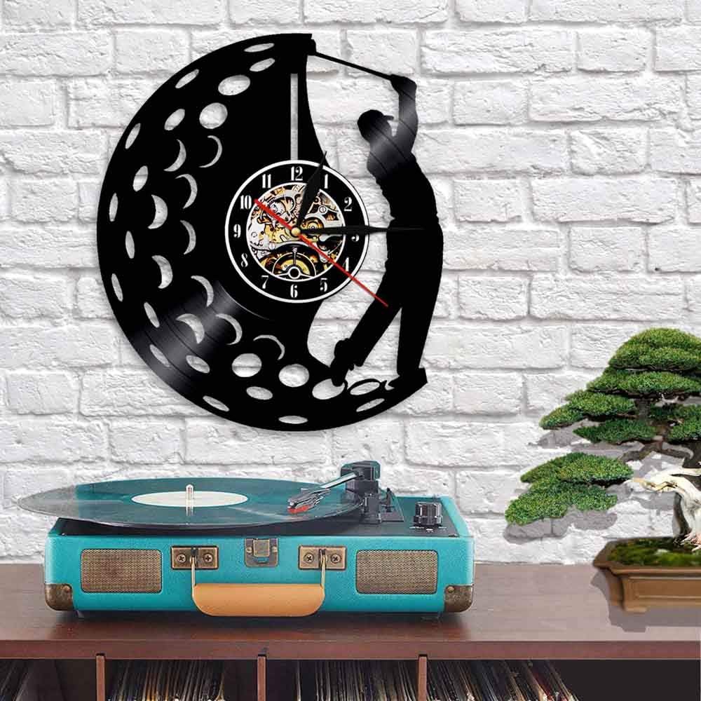 30cm Golfer Clock Sports Golf Club Vinyl Record Wall Clock Golf Gifts for Him Golf Fan Decorative Clock LED Lights with 7 Colors Change Gifts for Friends Luce image 4