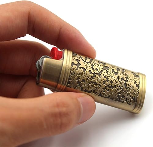 Miniatura 3 de Paquete de 3 fundas de metal con diseño floral vintage para encendedor Mini BIC J5