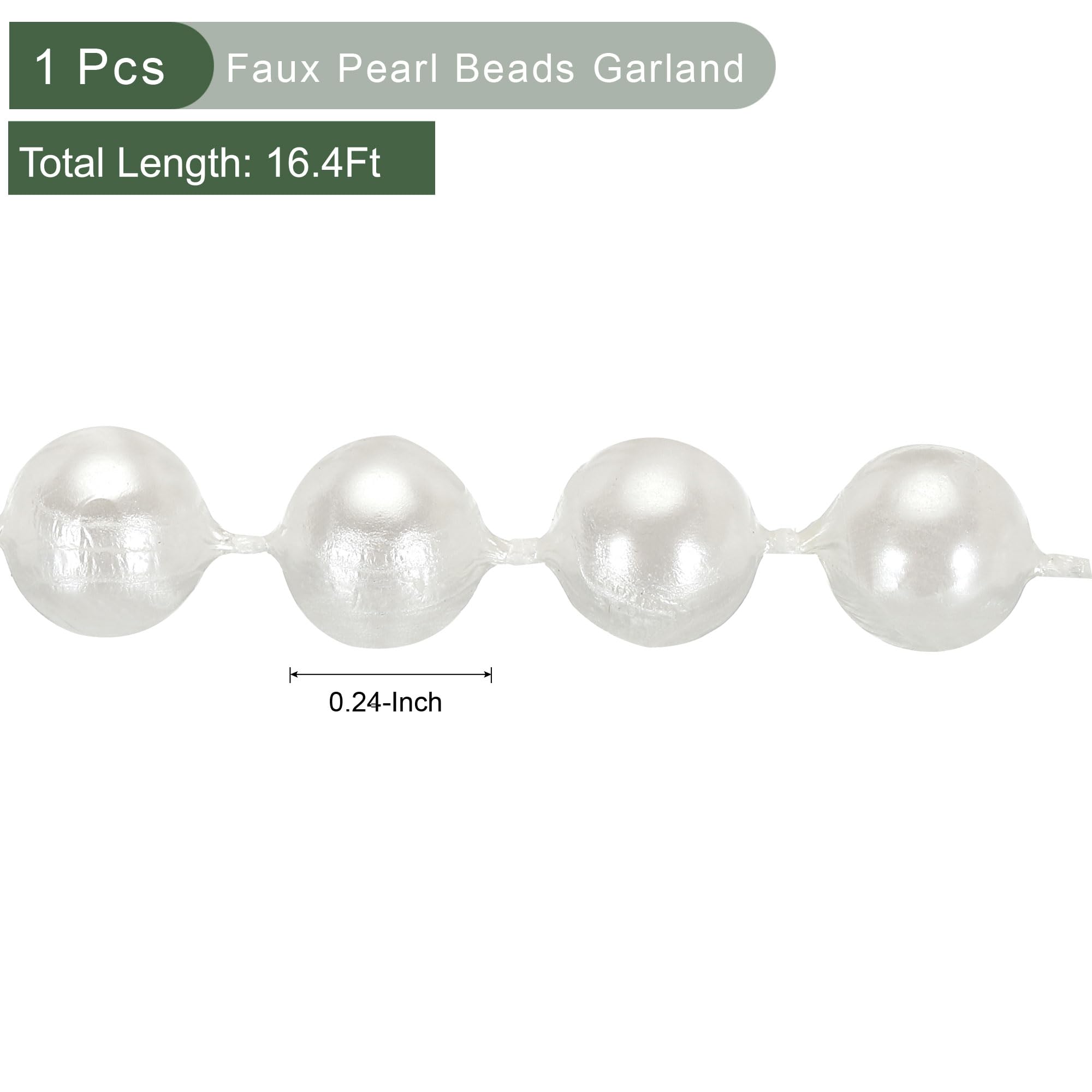 YOKIVE White Pearl Wired Garland - Image 2