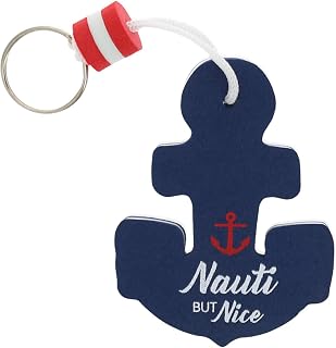 Pavilion Gift Company - Nauti But Nice - Floating Bouyant Anchor Keychain Nautical Ocean Waterfront Seaside Boating Boater Marine Marina
