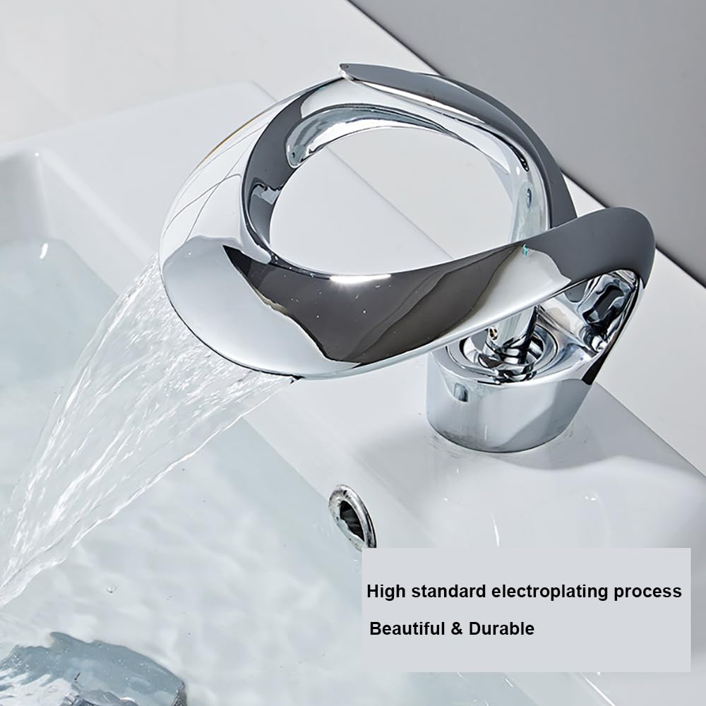 Waterfall Bathroom Faucet Sink Faucet 1 Hole Single Handle Modern