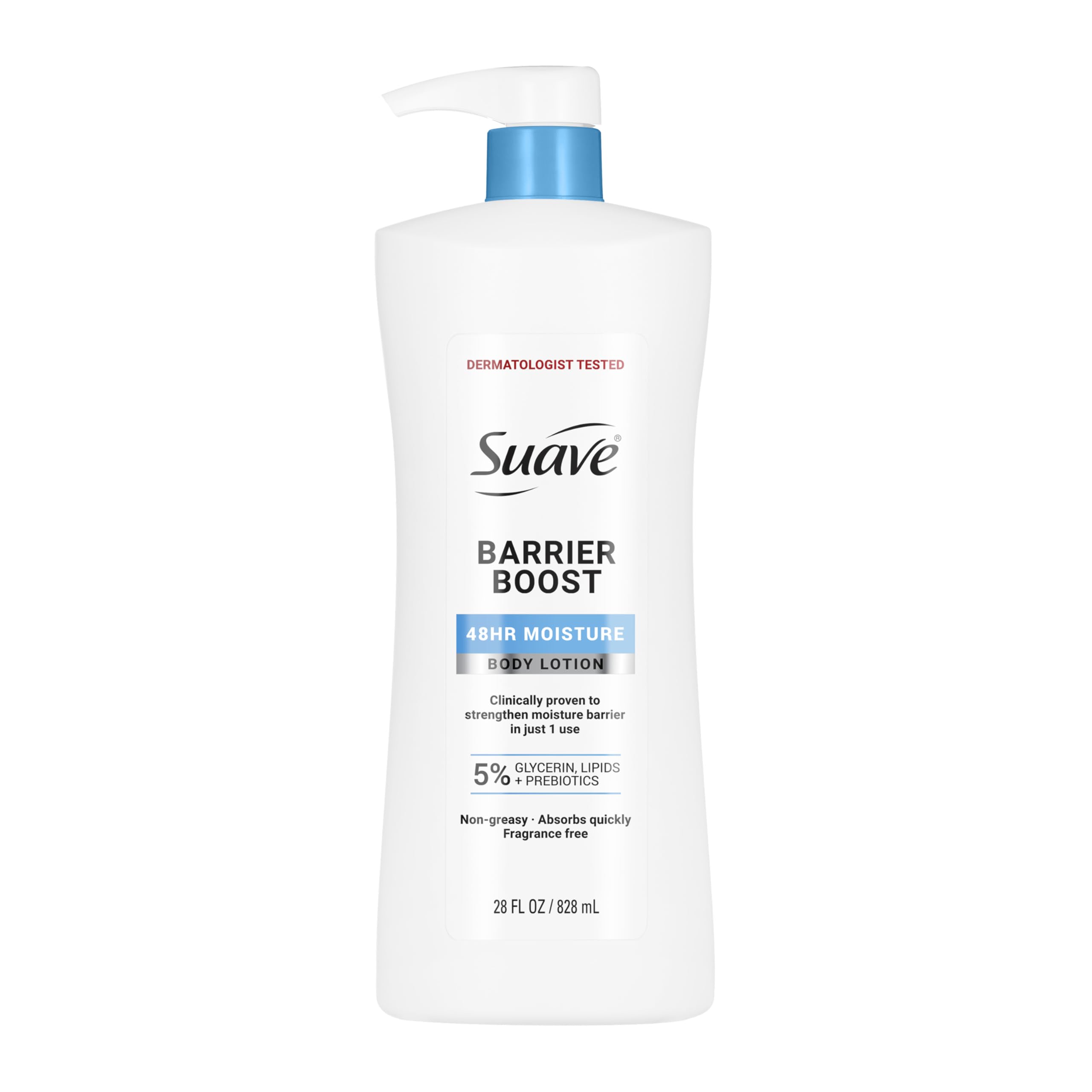 Suave Barrier Boost Body Lotion, Glycerin, Lipids & Prebiotics, 28 fl oz