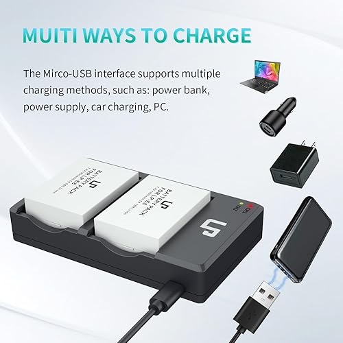 Miniatura 5 de LP Paquete de cargador de batería LP-E8, paquete de 2 baterías y cargador de doble ranura, compatible con cámaras Canon EOS Rebel T2i, T3i, T4i,