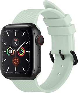 Native Union Curve Strap for Apple Watch 38/40/41mm – Water-Resistant Sleek Textured Silicone Strap – Embedded Stainless Steel Hardware – All-Day Versatility (Sage)