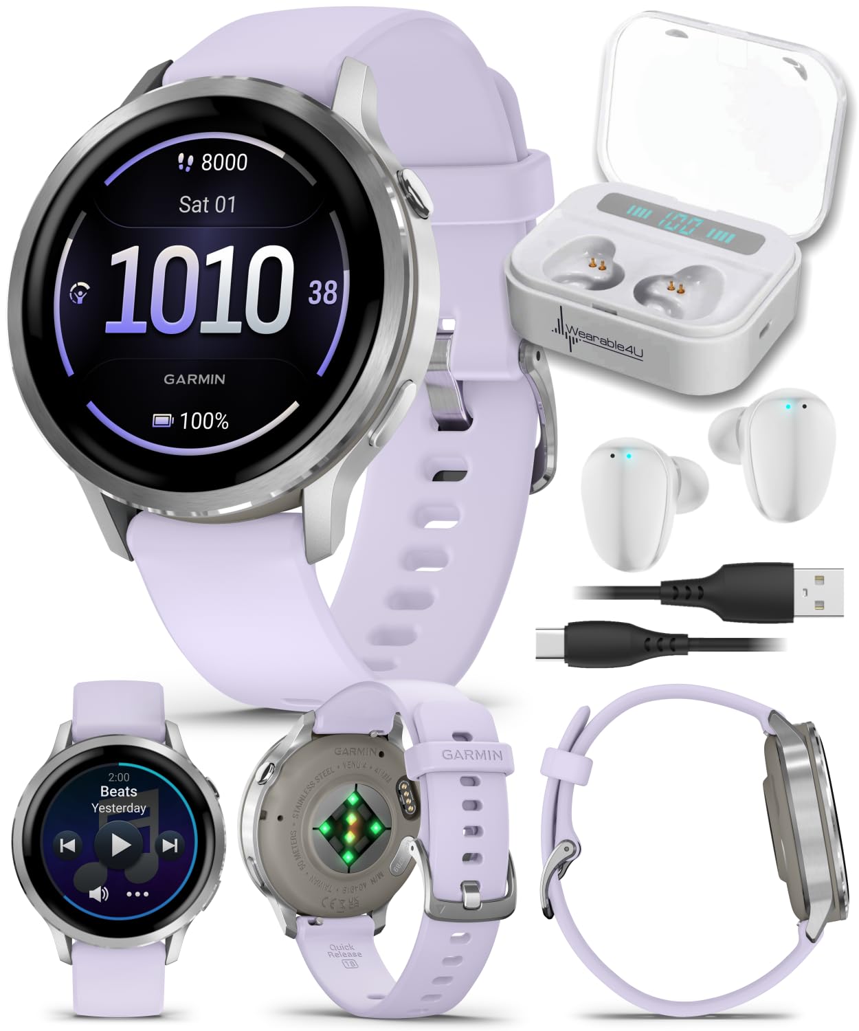 Venu 4 41mm AMOLED Advanced Health & Fitness GPS Smartwatch, Bright & Colorful Display, B…