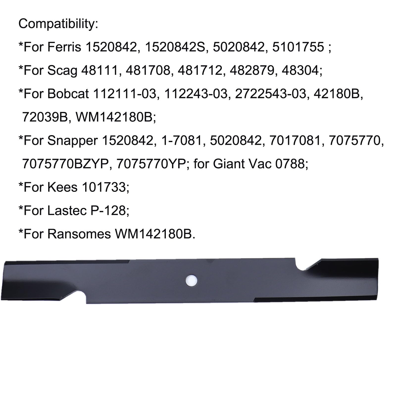 5101755S - Cuchilla para cortacésped de 21 pulgadas compatible con Ferris Bad Boy Scag All de 61 pulgadas, reemplaza 1520842, 1520842S, 5020842, 5101755