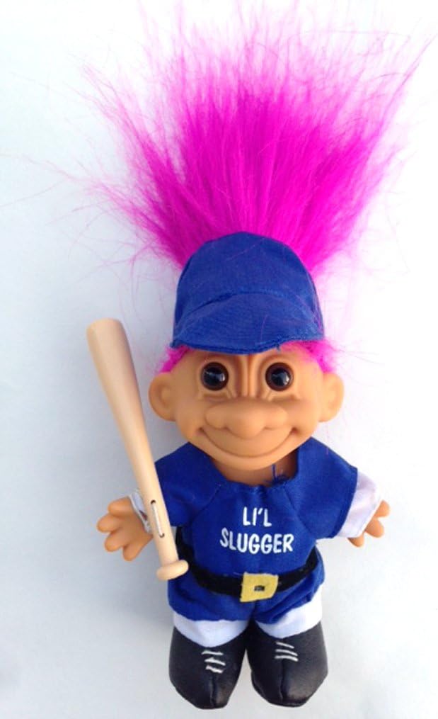 My Lucky Li'l Slugger 6" Baseball Troll Doll w/Bat