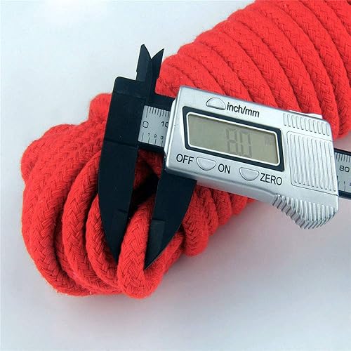 Miniatura 2 de picoggo Cuerda de algodón suave, cuerda de 32 pies  32.8 ft, 0.315 pulgadas de grosor, cuerda suave, cuerda larga, cuerda de atar suave (negro +