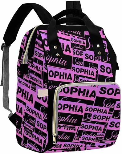 Artsadd Bolsas de pañales personalizadas con nombre personalizado Monogram Backpack Baby Shower Regalos, patrón 18, Mochilas Daypack