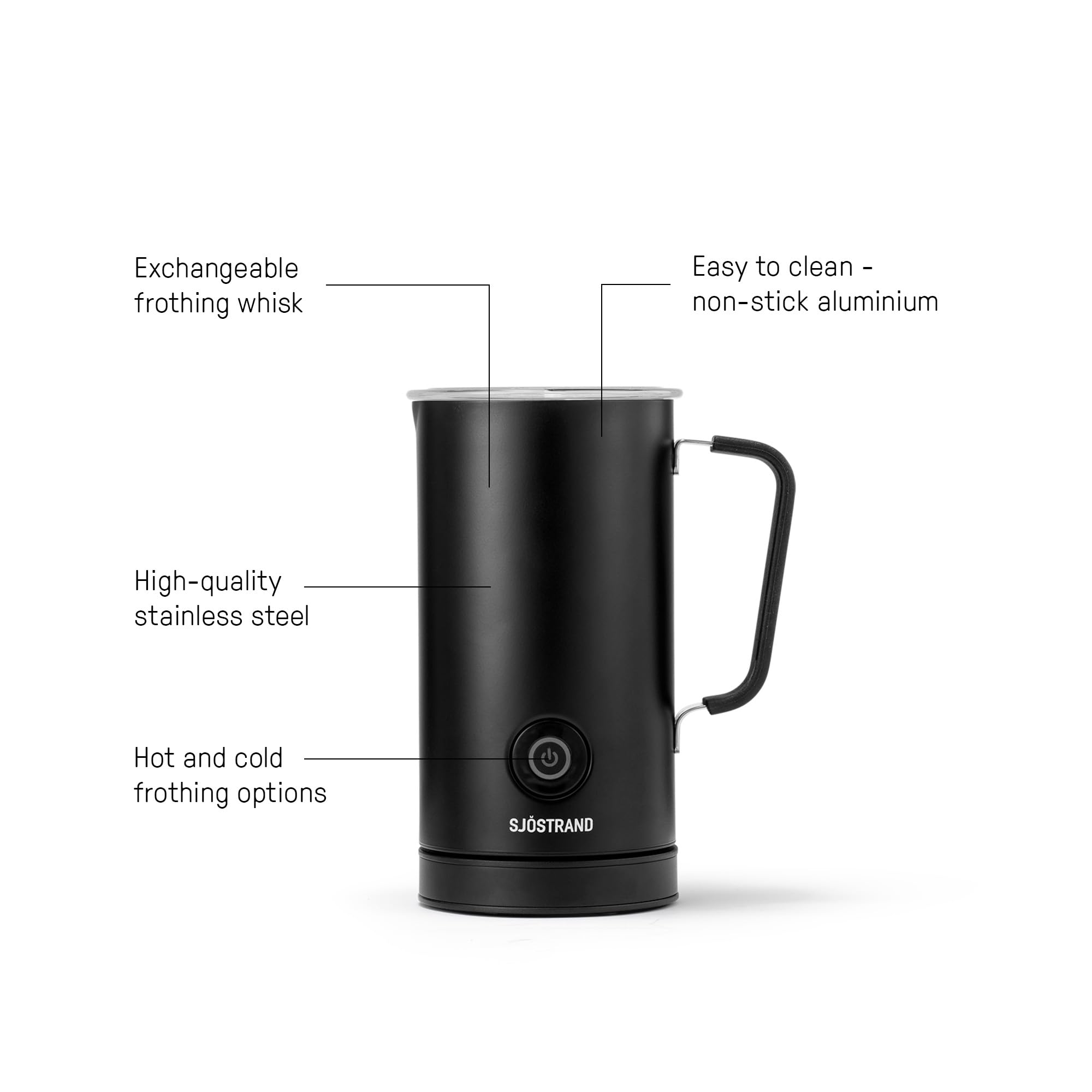 Sjöstrand Espressomachine en melkopschuimer, compatibel met Nespresso, roestvrijstalen behuizing, Scandinavisch design, mat zwart Sjöstrand Espressomachine en melkopschuimer, compatibel met Nespresso, roestvrijstalen behuizing, Scandinavisch design, mat zwart