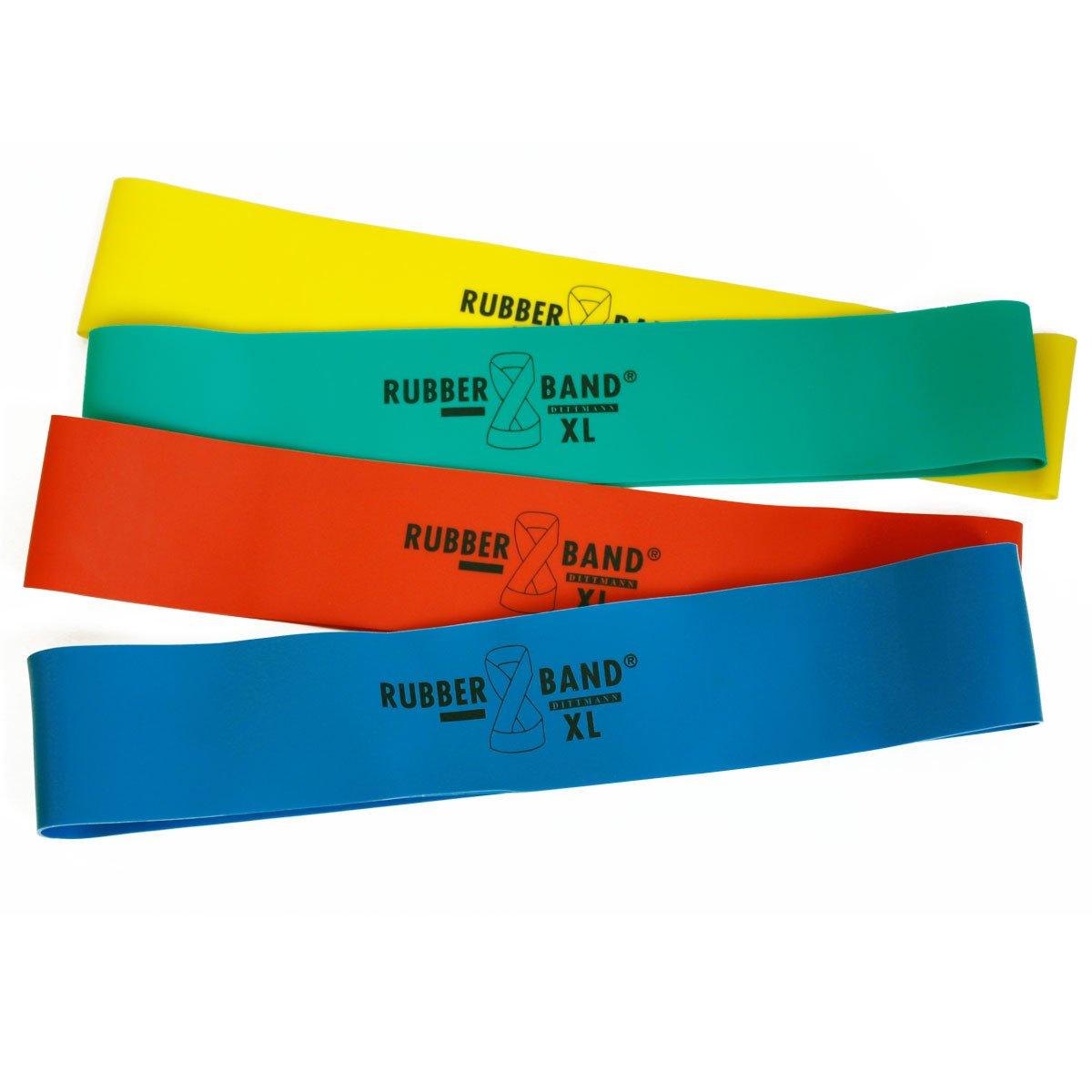 FTM Dittmann® Rubberband XL in Grün (mittel), inkl Übungsflyer, für Muskelaufbau, Krafttraining und Fitness, Expander für Gummiband Sport (20)