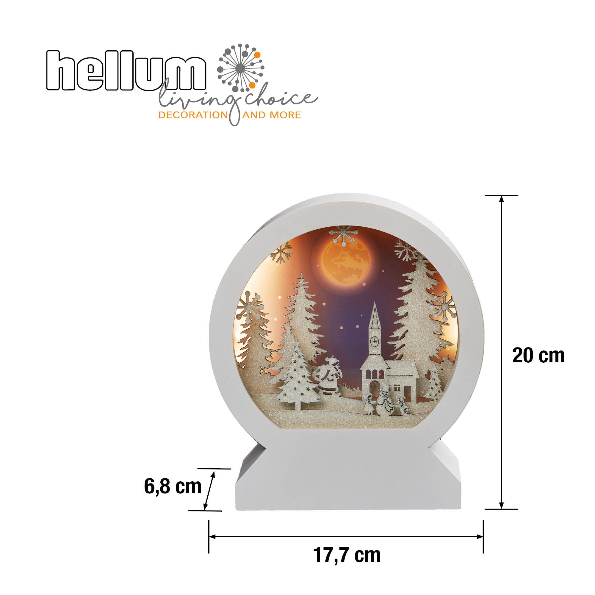 Hellum LED Bild Mit 3D Winterlandschaft – Sternenform, 26,7x25,5 Cm, Batteriebetrieben, Weihnachtsdeko Für Tisch & Fenster