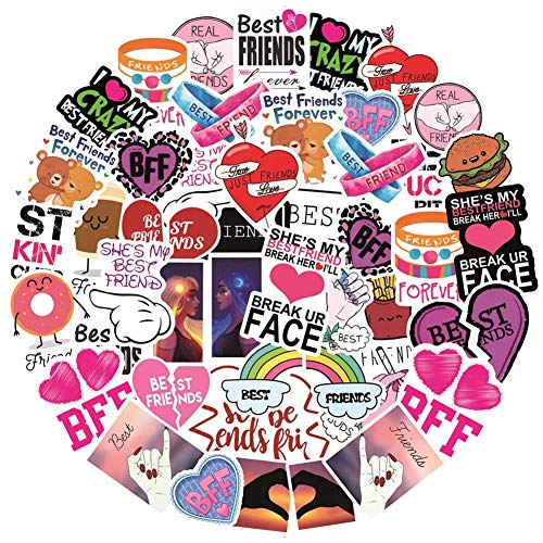 50 Pcs Friends Stickers| Best Friends Waterproof Vinyl Stickers for Bike Water Bottles Laptop Bicycle Refrigerator Cup Luggage Computer Mobile Phone Skateboard Decals