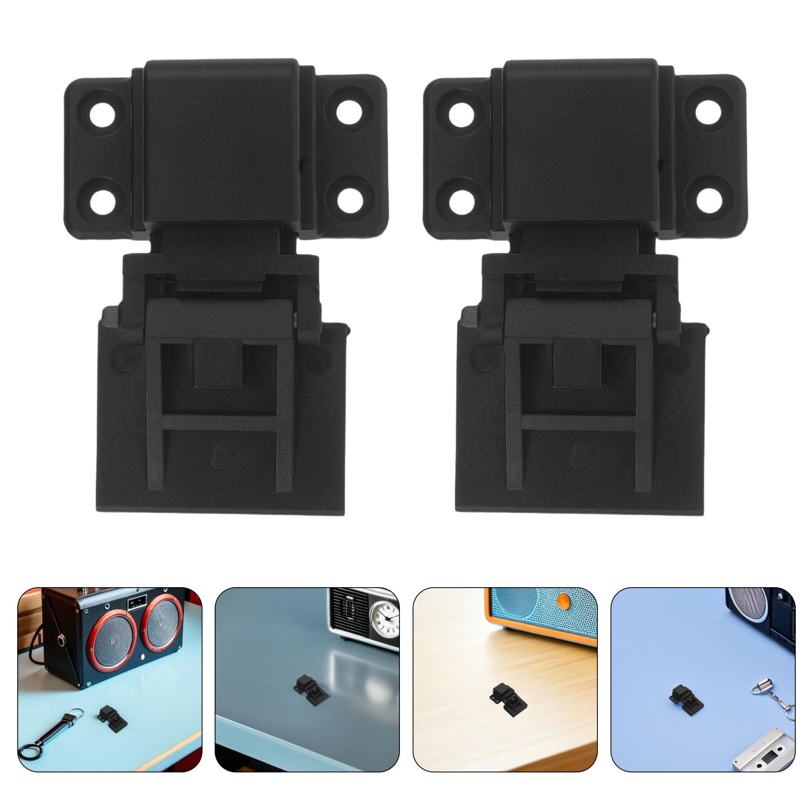 DOITOOL 2 Paia di Cerniere in Plastica per Giradischi, Kit di Ricambio per Coperchio Antipolvere Accessori, Sostituzione Silenziosa per Protezione Dischi e Riparazione Copertura