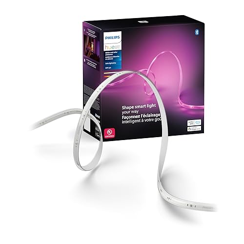 Philips Hue Indoor 33 Ft Smart LED Solo lightstrip Base Kit - 1 Pack - Control with Hue App - Compatible with Alexa, Google Assistant and Apple HomeKit - 33 FT
