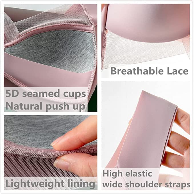 Reggiseno Estivo Senza Ferretto In Pizzo Push-up - Comodo E Versatile, Taglie Forti, Anticaduta, Nylon - 2