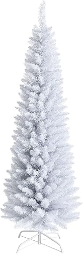 Goplus - Árbol de Navidad artificial cónico de 6 pies, 340 puntas de rama, agujas de PVC premium, delgado con soporte de metal resistente, sin luz,