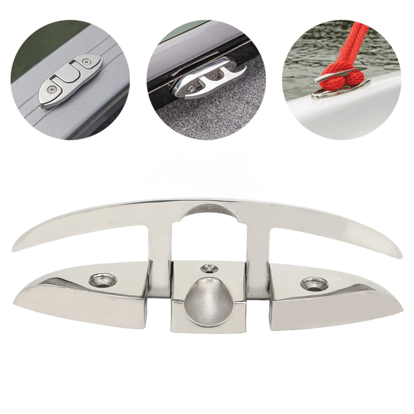 Bitta per Barca Pieghevole, Bitta per Dock Ribaltabile in Acciaio Inossidabile 316, Superficie a Specchio Altamente Lucida con Design Flip Up per Kayak Pontoni da Crociera,